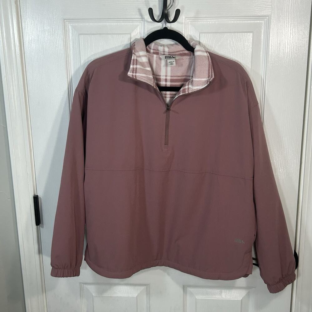 Eddie Bauer 1/4 Zip Soft Shell Fleece Lined Pullover Jacket Women’s Small Pink